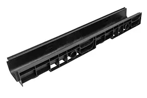Комплект: Лоток Европартнер 100 мм с пластиковыми решетками черными "Ромбы" 1 метр 3